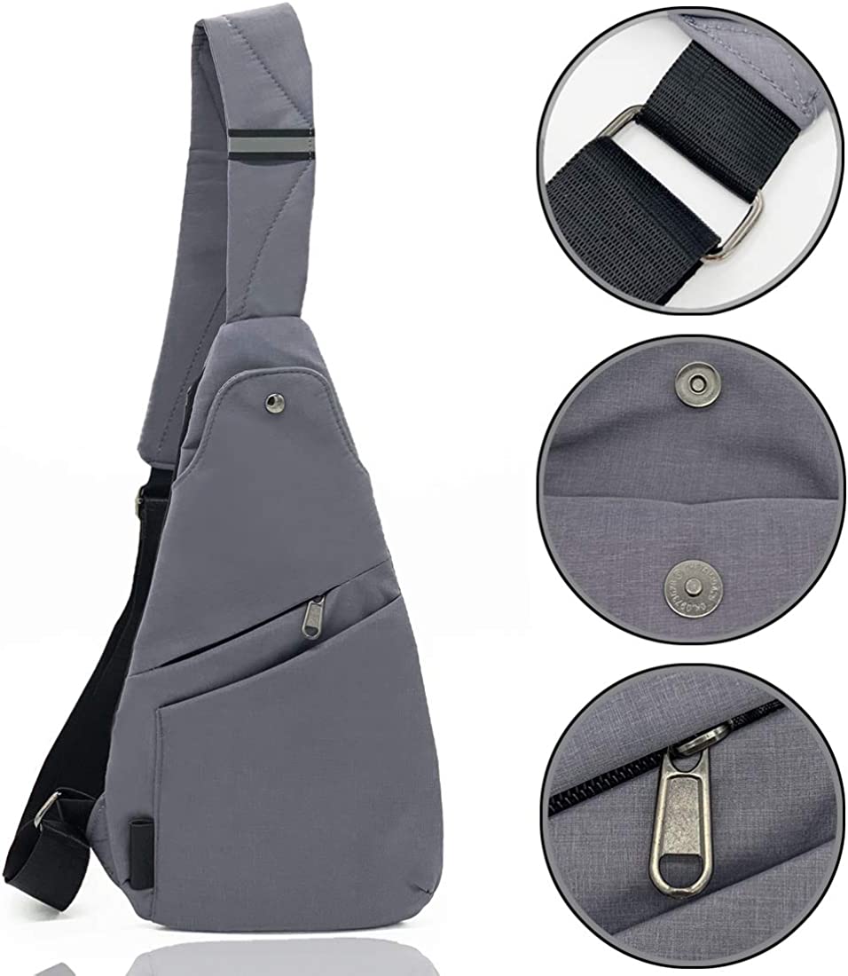 TOLOG Sling Bag Anti-Thief Crossbody Personal Pocket Bag Lightweight Chest Shoulder Backpack for Travel Hiking (Dark Grey) - Image 6